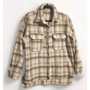 Women's Medium Plaid Jacket Casual Shacket Collection By Cezele Cozy Chunky Knit